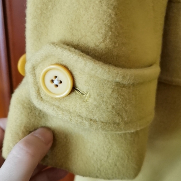 Golden tan wool-blend buckle hooded car coat - Picture 5 of 9